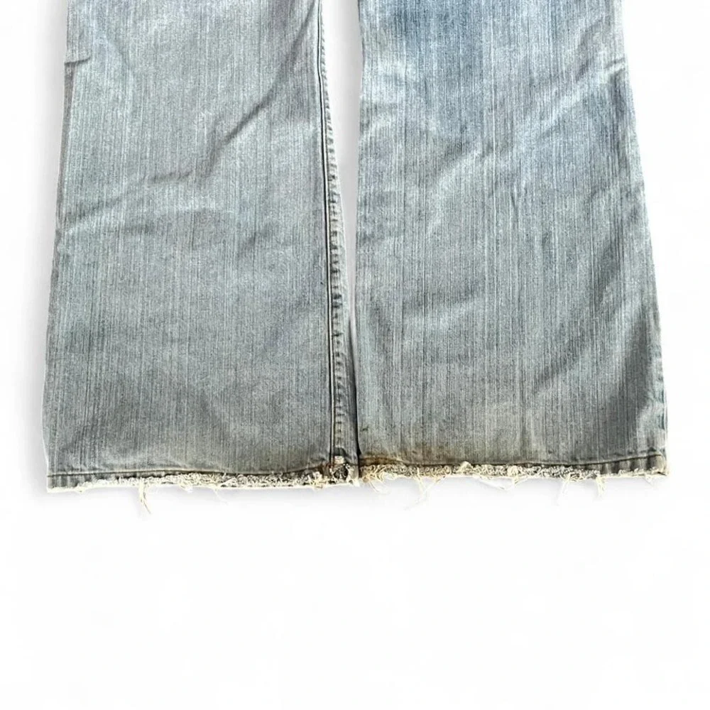 Lucky Brand Fender Block Jeans 34 Made USA Distressed Light Wash Denim